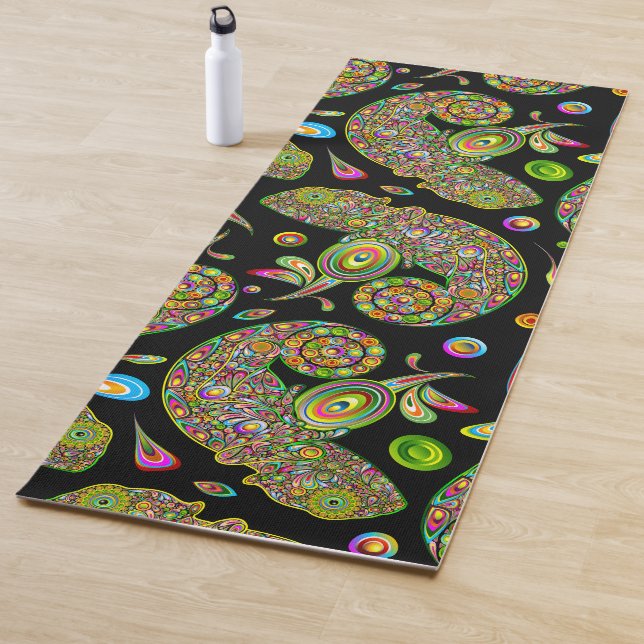 Tapis De Yoga Imaginaire psychédélique de Chameleon (En situation)