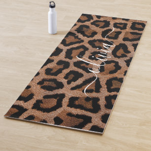 Tapis De Yoga Impression Animale Léopard Tacheté Nom Personnalis