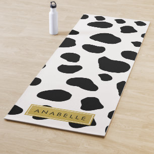 Tapis De Yoga Impression De Vache, Spots De Vache, Noir Et Blanc