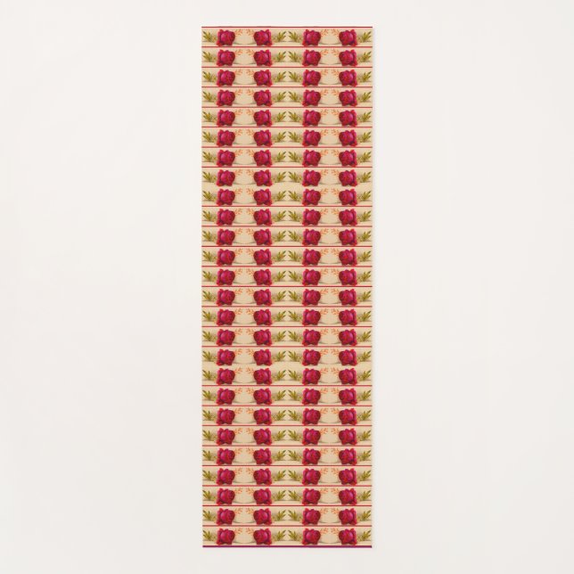 Tapis De Yoga impression rose (Devant)