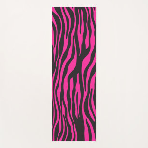 Tapis De Yoga Impression Zèbre rose et noir