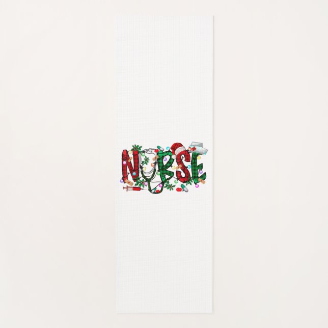 Tapis De Yoga Infirmière Arbre de Noël Stethoscope RN LPN Scrub  (Devant)