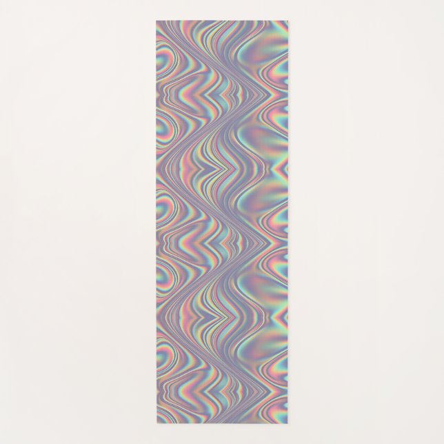 Tapis De Yoga Iridescent Holographic Swirl Texture (Devant)