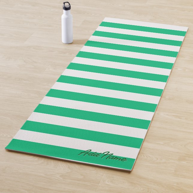 Tapis De Yoga Jade et nom personnalisé blanc (En situation)