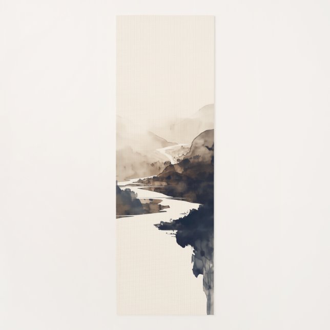 Tapis De Yoga Japandi River Yoga Mat - Design paysager serein (Devant)