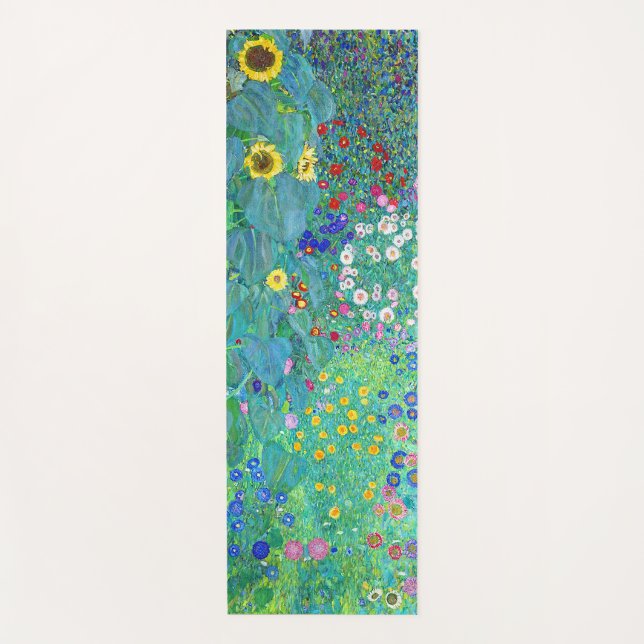 Tapis De Yoga Jardin agricole avec tournesols, Gustav Klimt (Devant)