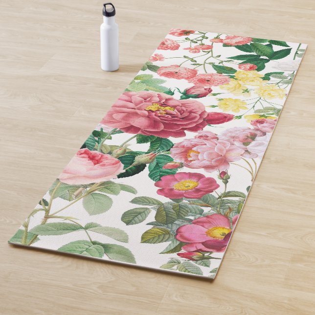 Tapis De Yoga Jardin de printemps Vintage Rose (En situation)
