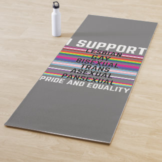 Tapis De Yoga Je soutiens Lesbienne Gay Bisexuel Trans Panne Ase