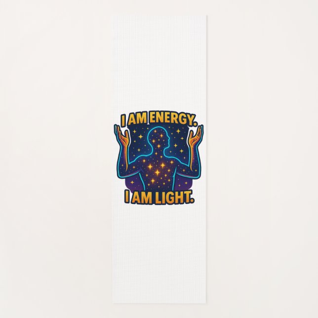 Tapis De Yoga "Je Suis De L'Énergie. Je Suis Lumière." - Star Co (Devant)