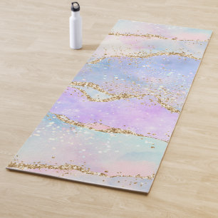 Tapis De Yoga Joli Pastel Agate   Aquarelle de la veine Parties 