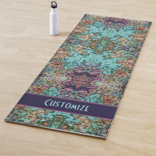 Tapis De Yoga Joli Pastel Boho Amusant Personnalisé Abstrait Mod