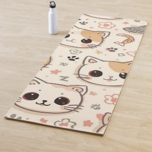 Tapis De Yoga Jote Cat Cartoon Drôle Motif