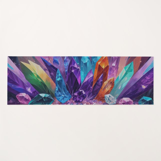 Tapis De Yoga Joyau de pierres précieuses Jardin de cristal (Devant (Horizontal))