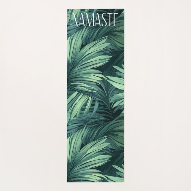 Tapis De Yoga jungle verte audacieuse palme tropicale motif Nama (Dos)