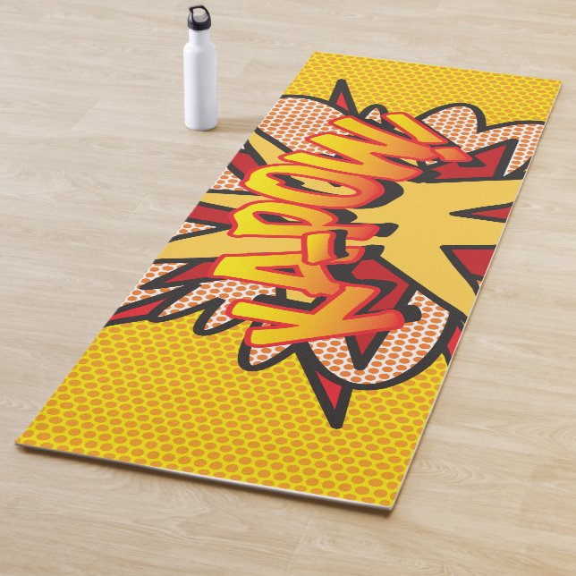 Tapis De Yoga KAPOW Fun Retro Comique Livre Pop Art (En situation)
