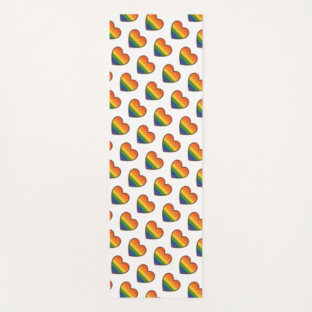 Tapis De Yoga Kawaii LGBTQ+ Pride Coeur (Devant)