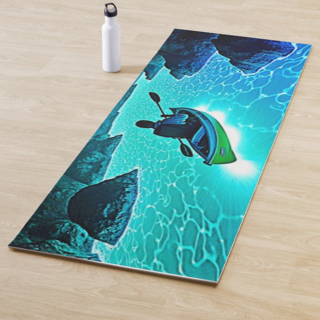 Tapis De Yoga Kayak dans la conception de l'eau brillante (En situation)
