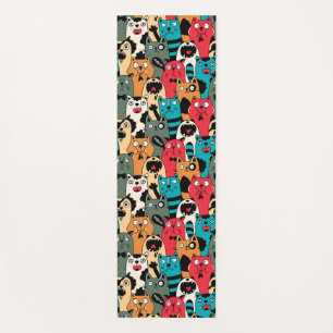 Tapis De Yoga La foule des chats