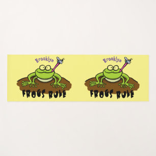 Tapis De Yoga La grenouille règle drôle dessin de grenouille ver