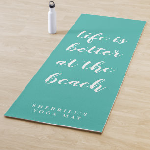 Tapis De Yoga La vie est meilleure à la plage coutume Yoga mat t