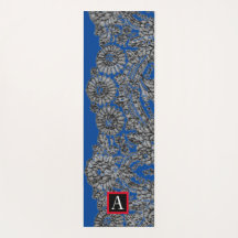 LACE ET BUTTERFLIES NOIRS YOGA MAT INITIALE PERSON