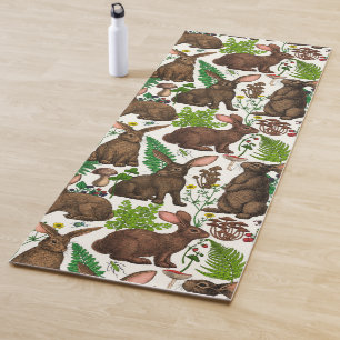 Tapis De Yoga Lapins et flore boisée 4