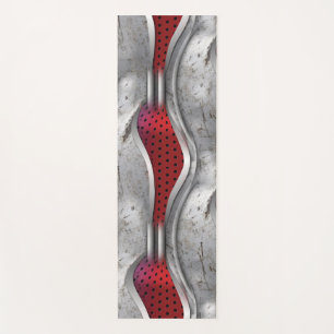 Tapis De Yoga L'aspect Gras métal 3D gris rouge texture