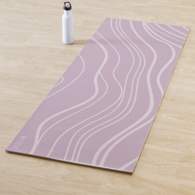 Tapis De Yoga Lavande violette moderne Vague Yoga personnalisé M (En situation)