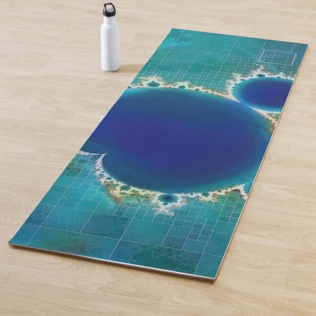 Tapis De Yoga Le Grand Bleu Mandelbrot Set Fractal Treasure Map (En situation)