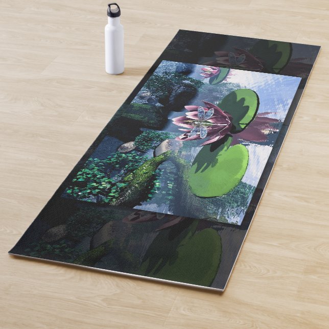 Tapis De Yoga Le Lotus et la libellule (En situation)