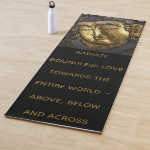 Tapis De Yoga Le portrait et la citation de Bouddha rayonnent