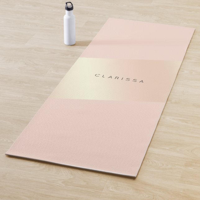 Tapis De Yoga Le poussin moderne élégant rougissent or de rose (En situation)