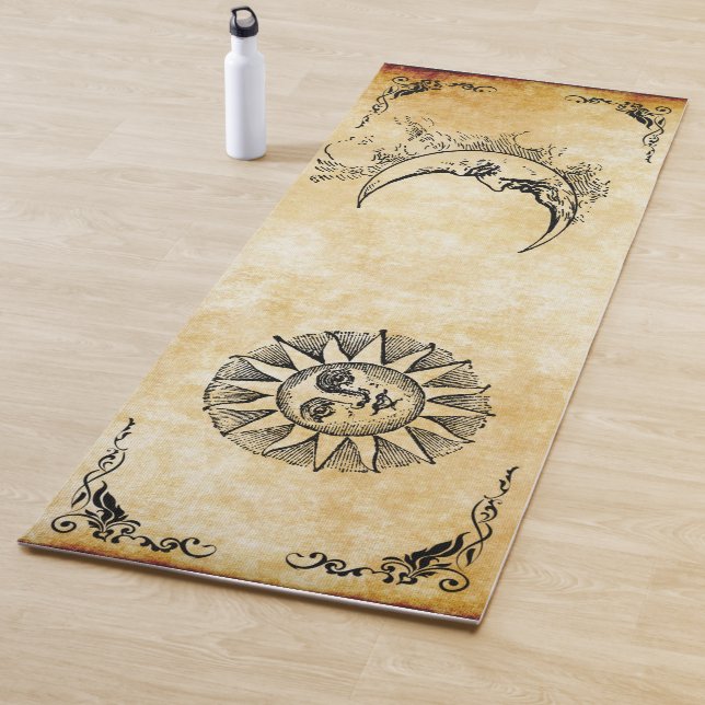 Tapis De Yoga le soleil et lune avec la frontière (En situation)