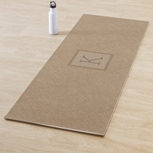 Tapis De Yoga Léger brun faux lin texture arrière - plan