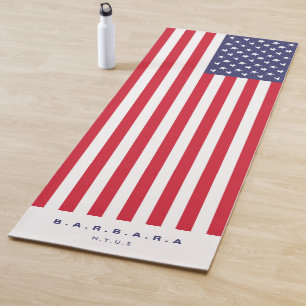 Tapis De Yoga Les étoiles modernes rayonne Drapeau américain 4 j