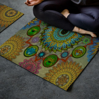 Tapis De Yoga Les lois de la Brachyura symbolique art mandala