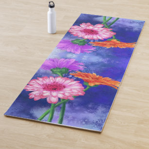Tapis De Yoga Les trois superbes Gerberas de couleurs - L'art du