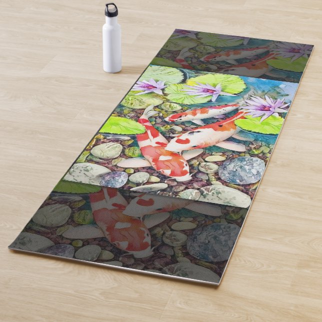 Tapis De Yoga L'étang de Koi (En situation)