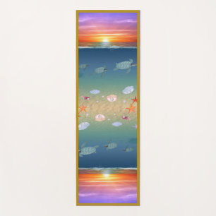 Tapis De Yoga Lever de soleil, tortues, étoiles & perles