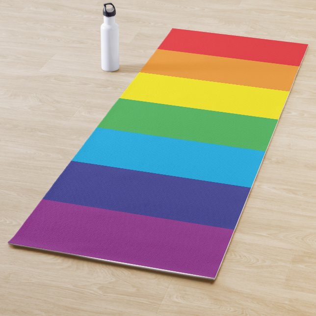 Tapis De Yoga Lgbt Rainbow Stripes Lgbt (En situation)