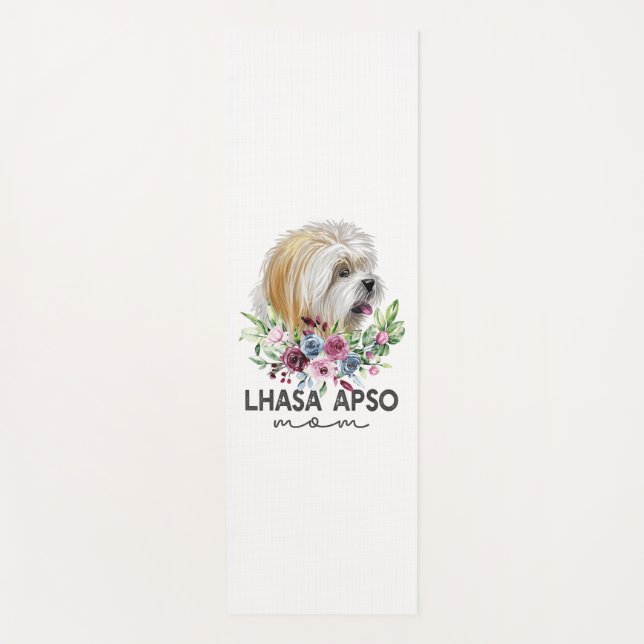 Tapis De Yoga Lhasa Apso Chemise Cadeaux Chien Maman (Devant)