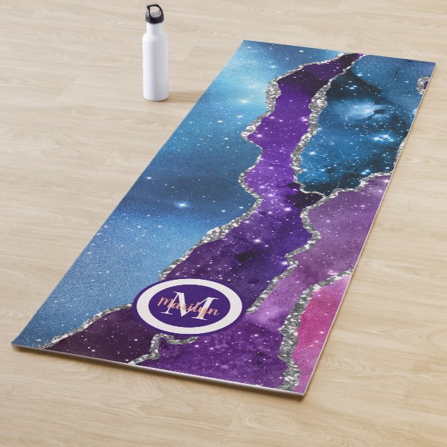 Tapis de Yoga Licorne de Luxe Agate Argentée (En situation)