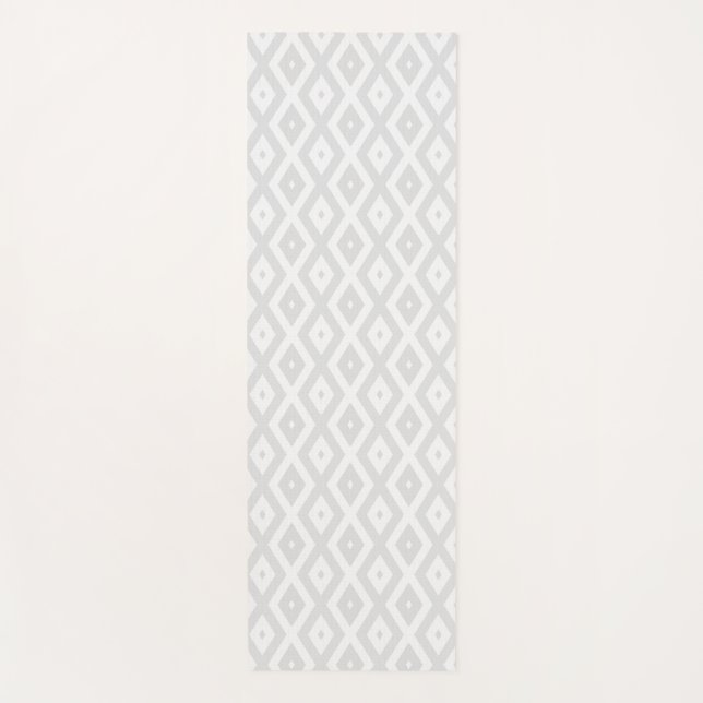 Tapis De Yoga Light grey and white diamond pattern (Devant)