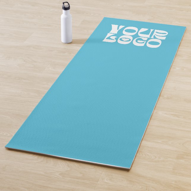 Tapis De Yoga Light Teal Custom Logo Promotional Business (En situation)
