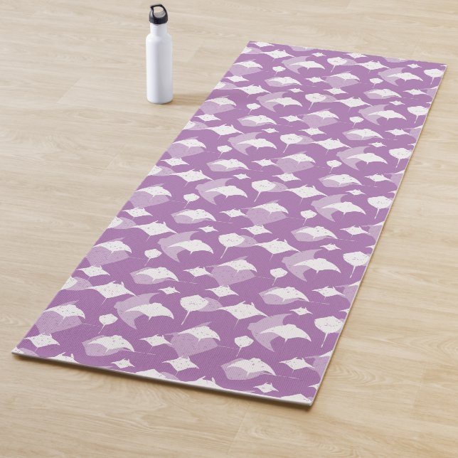 Tapis De Yoga Lilac Stingray Manta Rayons Océan Thème (En situation)