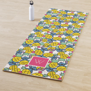 Tapis De Yoga Lilo et Stitch Monogramme Motif d'ananas