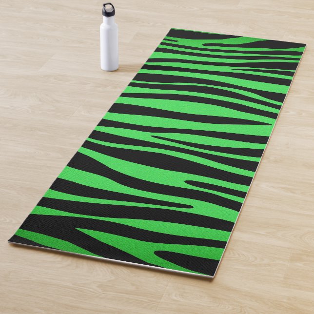 Tapis De Yoga Lime Green Zebra (En situation)