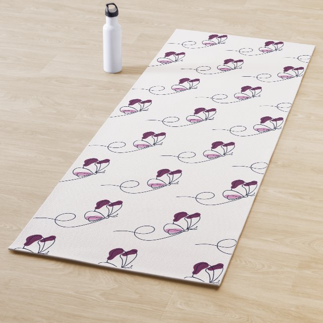 Tapis De Yoga linéaire butterfly purple (En situation)
