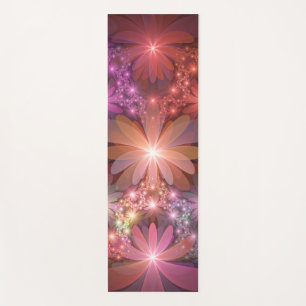 Tapis De Yoga Lit De Fleurs Coloré brillant Abstrait Fractage Ar