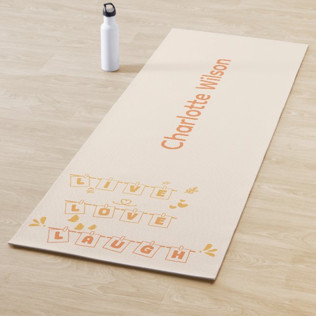 Tapis De Yoga Live Logh Laugh Cute Notedry Yoga Mat (En situation)
